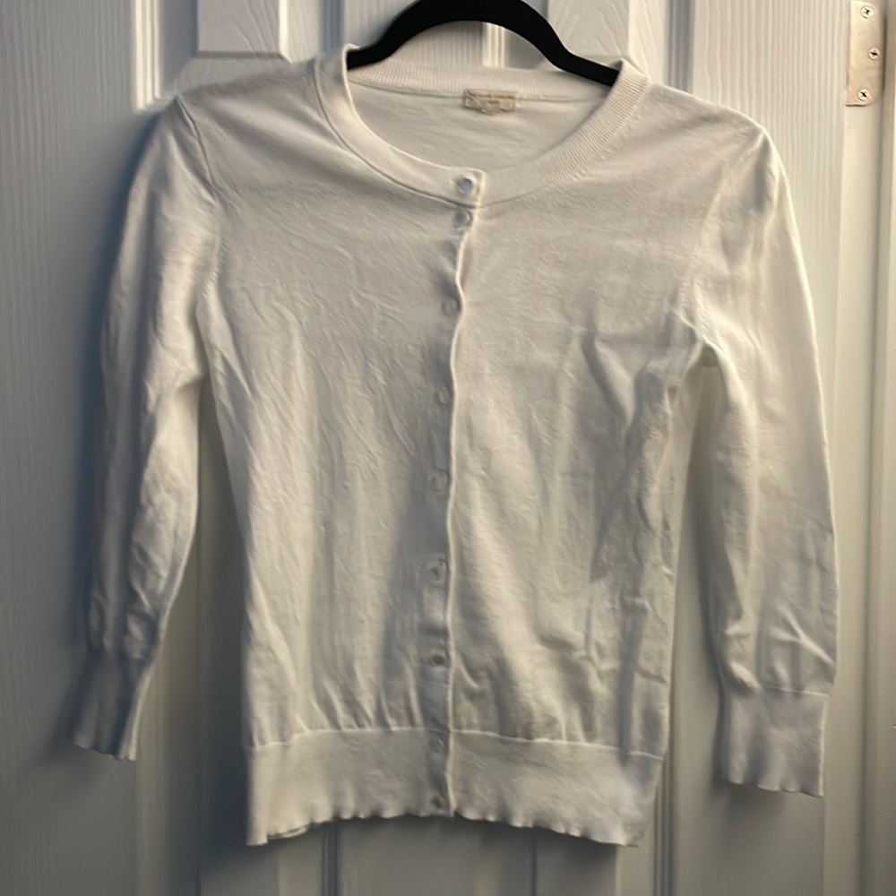 J. Crew Clare white cardigan xs